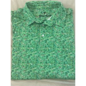 Birdie Threads Men's Green Azalea Performance Golf Polo Shirt Size XL